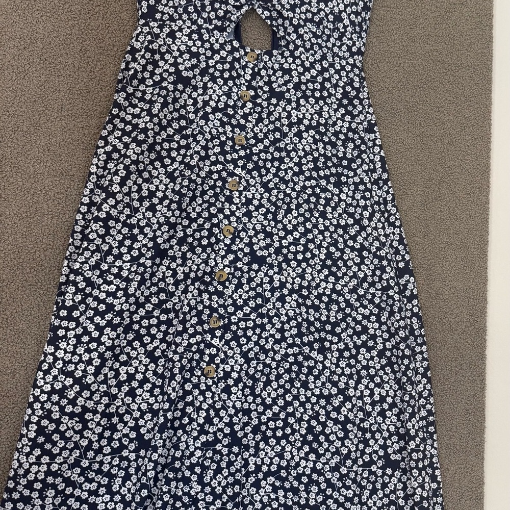 Floral Navy Blue Kids Dress